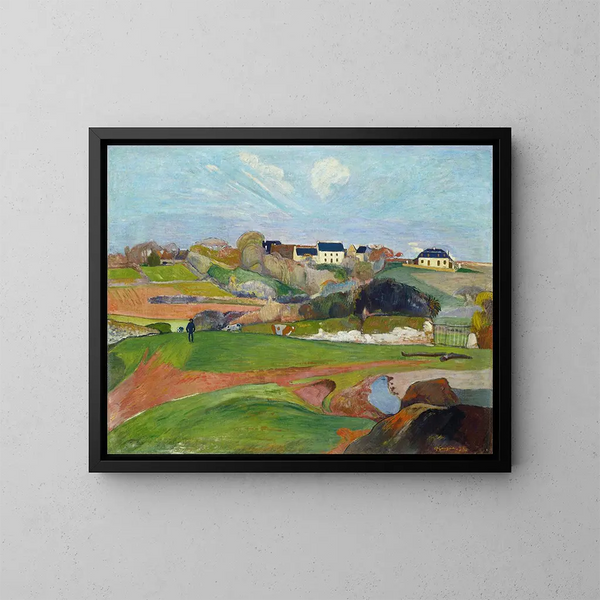 Landskab ved Le Pouldu - Paul Gauguin — indrammet kunstværk på væggen