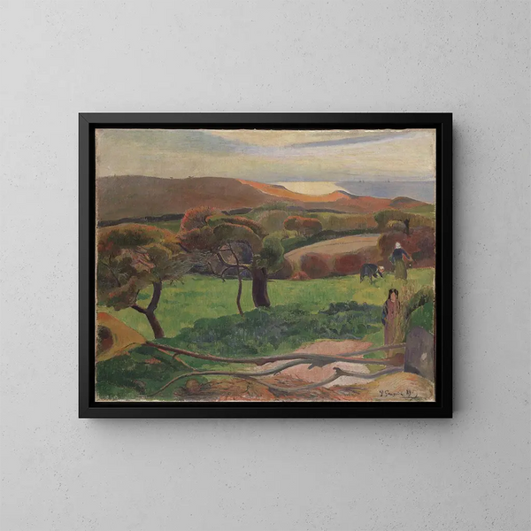Landskab af Bretagne - Paul Gauguin — indrammet kunstværk på væggen