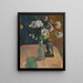 Roses og statuette - Paul Gauguin — indrammet kunstværk på væggen