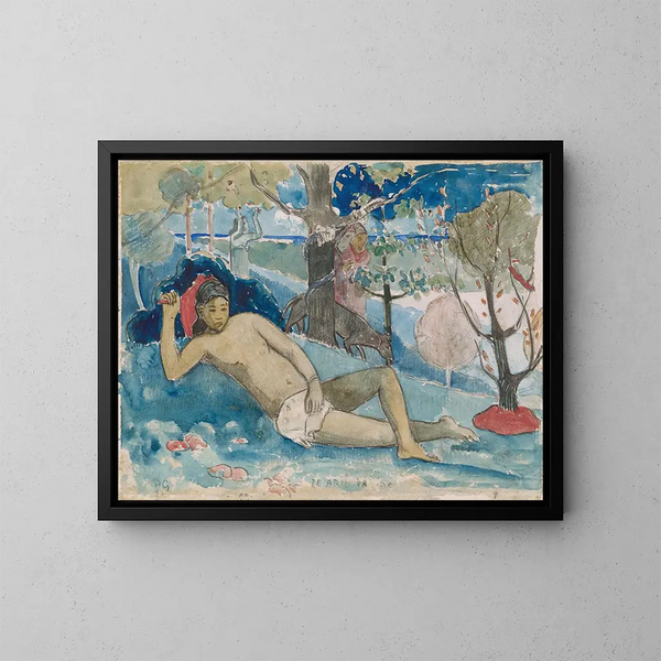 La femme sauvage - Paul Gauguin — indrammet kunstværk på væggen