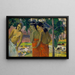 Tre tahitiske kvinder - Paul Gauguin — indrammet kunstværk på væggen