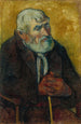 ældre mand med stok - Paul Gauguin — visning af kunstværket