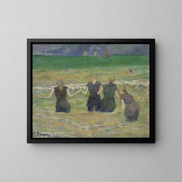 Kvinde badende - Paul Gauguin — indrammet kunstværk på væggen