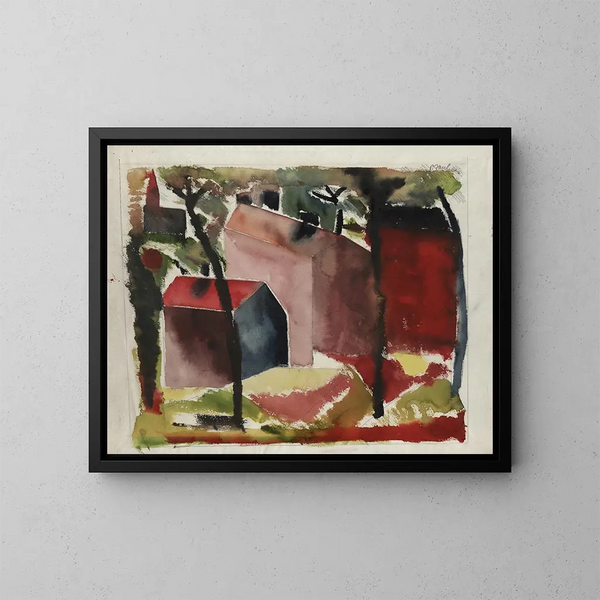 Maisons - Paul Gauguin — indrammet kunstværk på væggen
