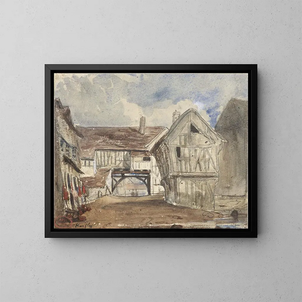 Vue de Honfleur - Paul Huet — indrammet kunstværk på væggen