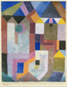 Farverigt maleri af arkitektur - Paul Klee — visning af kunstværket
