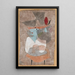 Dame med Hat og Lille Bord - Paul Klee — indrammet kunstværk på væggen