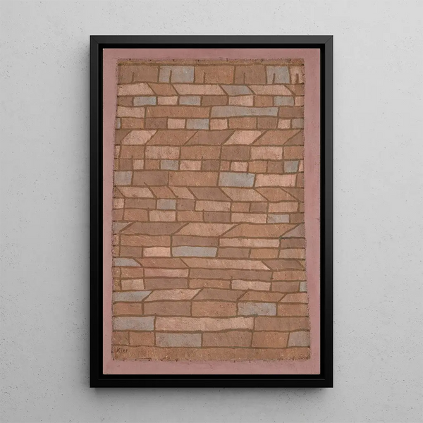 Hytte - Paul Klee — indrammet kunstværk på væggen