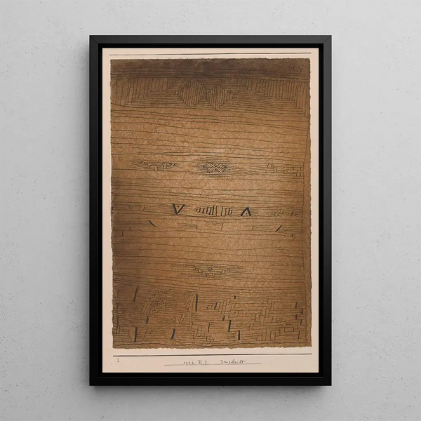 Inscription - Paul Klee — indrammet kunstværk på væggen