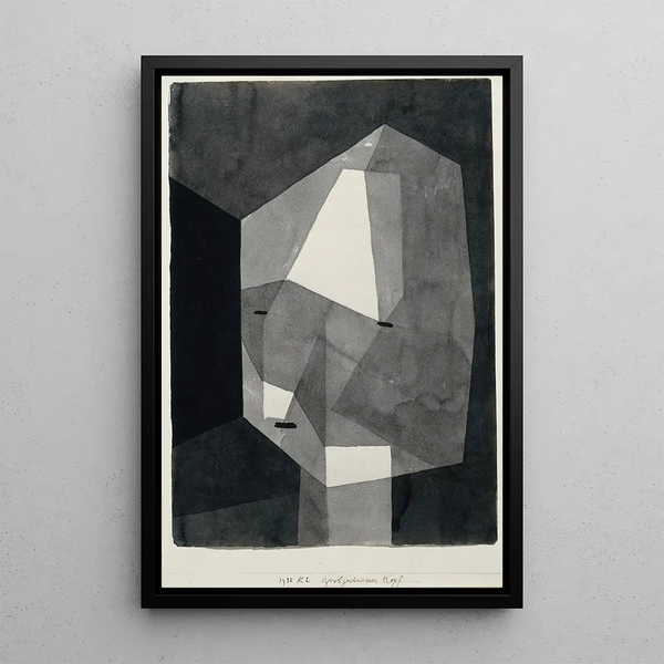 Tête grossièrement taillée - Paul Klee — indrammet kunstværk på væggen