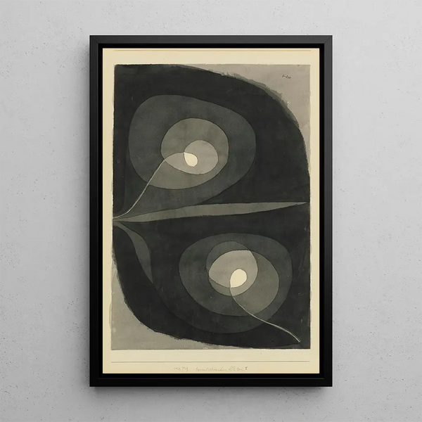 Spiralblomster Maleri I - Paul Klee — indrammet kunstværk på væggen
