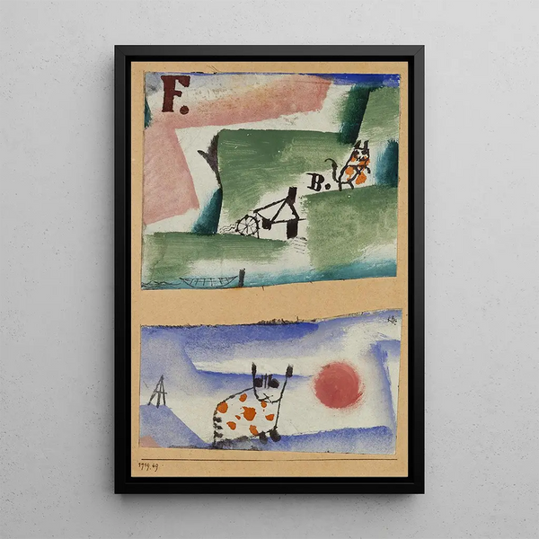 Territoire des matous - Paul Klee — indrammet kunstværk på væggen