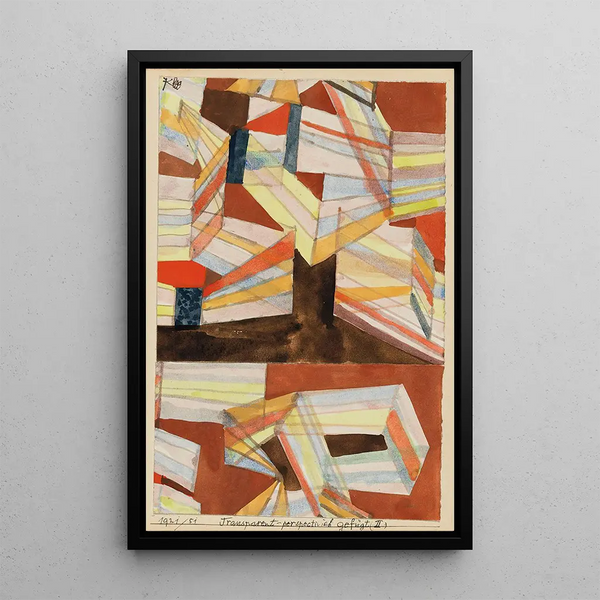 Assemblage transparent-perspectif II - Paul Klee — indrammet kunstværk på væggen