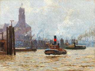 Paul Kutscha - Port of Hamburg with View of the Kehrwieder Spitze.webp
