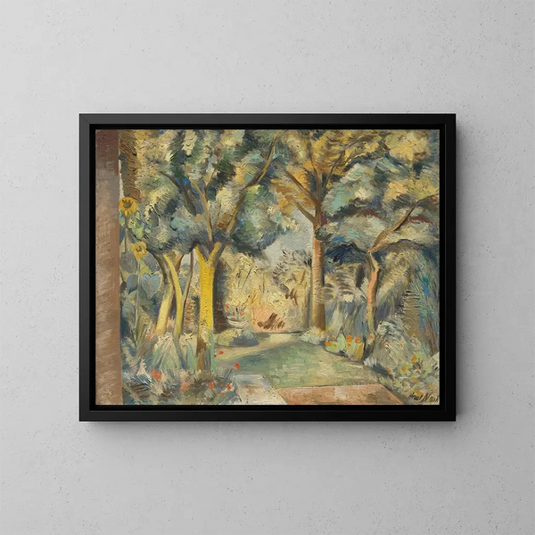 Le jardin à Meadle - Paul Nash — indrammet kunstværk på væggen