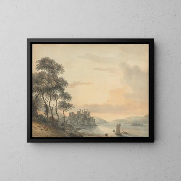 Château de Conway - Paul Sandby — indrammet kunstværk på væggen