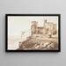 Château de Manorbier i Pembrokeshire - Paul Sandby — indrammet kunstværk på væggen