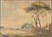 Vue sydøst for haven i Sir John Elwill Elvills' hjem Englefield Green nær Egham Surrey - Paul Sandby — visning af kunstværket