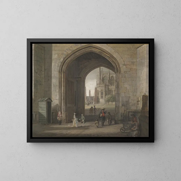 La porte de la tour au château de Windsor - Paul Sandby — indrammet kunstværk på væggen