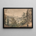 Vue du château de Richmond, Yorkshire - Paul Sandby — indrammet kunstværk på væggen