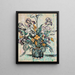 Bouquet iris arum tulipes i en vase af André Metthey - Paul Signac — indrammet kunstværk på væggen
