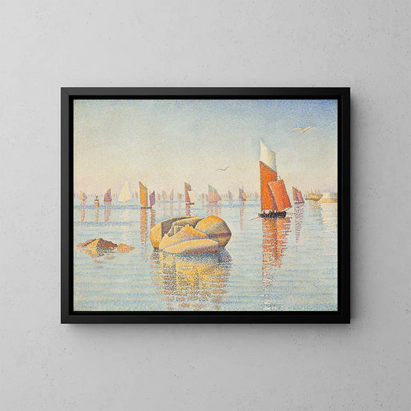 Concarneau i ro i morgenstunden - Paul Signac — indrammet kunstværk på væggen