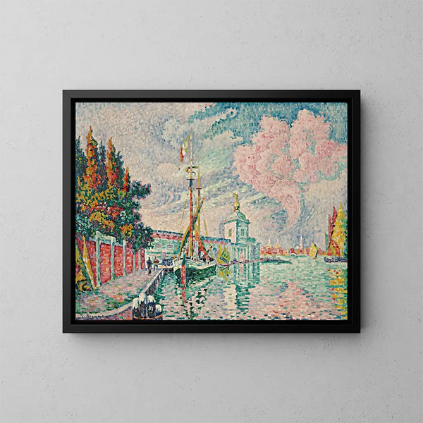 La Douane de Venise - Paul Signac — indrammet kunstværk på væggen