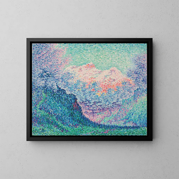 Les Diablerets, Loldenhorn og Cabesson - Paul Signac — indrammet kunstværk på væggen