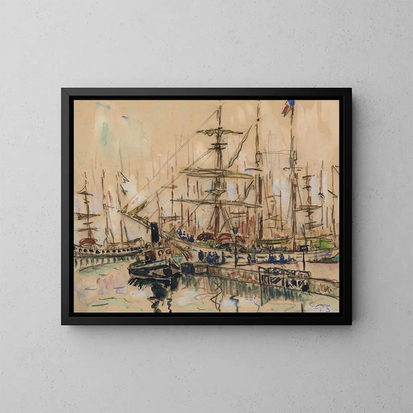 Saint-Malo, les Terreneuvas - Paul Signac — indrammet kunstværk på væggen