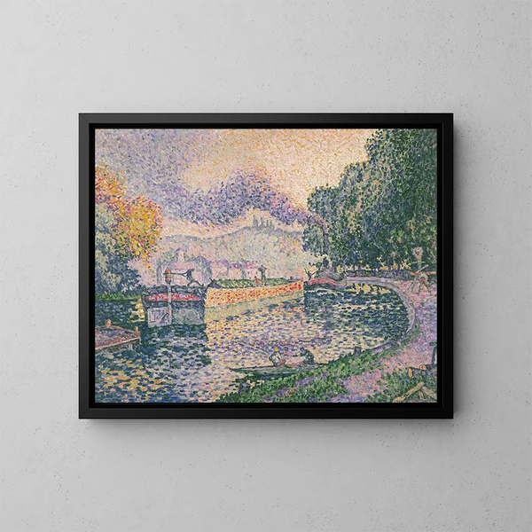 Le canal des remorqueurs à Samois - Paul Signac — indrammet kunstværk på væggen