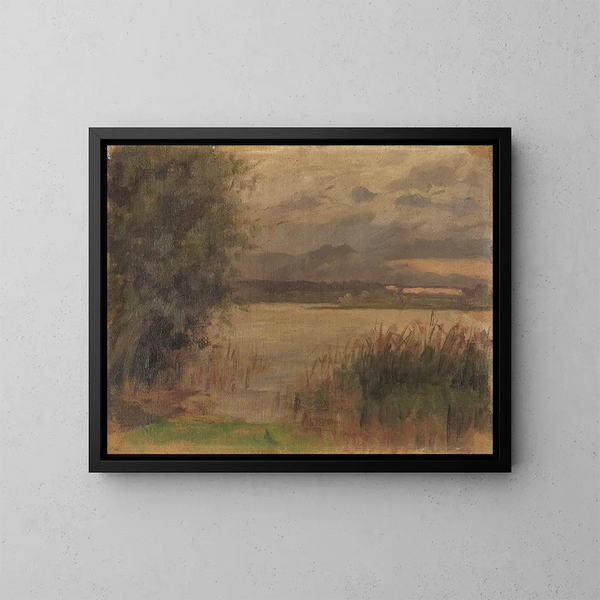 Vue sur le Chiemsee Studie - Paul Weber — indrammet kunstværk på væggen