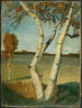 Birketræ i et landskab - Paula Modersohn-Becker — visning af kunstværket