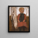 Fille en robe rouge - Paula Modersohn-Becker — indrammet kunstværk på væggen
