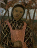 Pige ved skumring med en ternet bluse - Paula Modersohn-Becker — visning af kunstværket