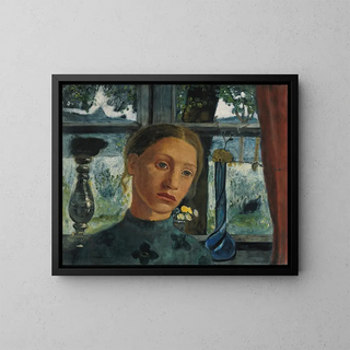 Paula ModersohnBecker - Girls head in front of a window.webp
