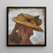Pige med en stråhat i profil til højre - Paula Modersohn-Becker — indrammet kunstværk på væggen