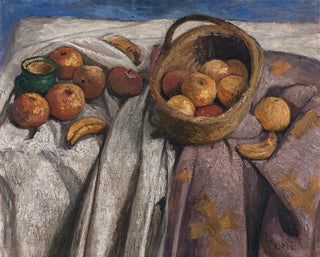Paula ModersohnBecker - Still life with apples and bananas.webp