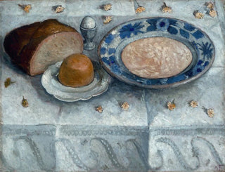 Paula ModersohnBecker - Still life with milk soup breakfast table.webp