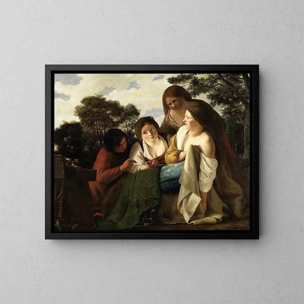 Le Vendeur de fleurs - Paulus Bor — indrammet kunstværk på væggen