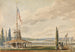 La première vue des voyageurs de New York La Batterie et le mât de pavillon - Pavel Petrovich Svinin — visning af kunstværket