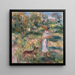 Landskab med kvinde i blå og Zaza i Cagnes - Pierre-Auguste Renoir — indrammet kunstværk på væggen