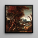 Landskabsmaleri med figurer - Efterfølger af Salvator Rosa — indrammet kunstværk på væggen