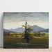 Reproduktion af maleriet Landskabsmaleri af landsby i morgensolens lys - Caspar David Friedrich