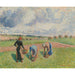 Reproduktion af maleriet Landsbykvinder, der samler urter, Éragny - Camille Pissarro