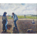 Reproduktion af maleriet af landsbybeboere på markerne, Éragny - Camille Pissarro