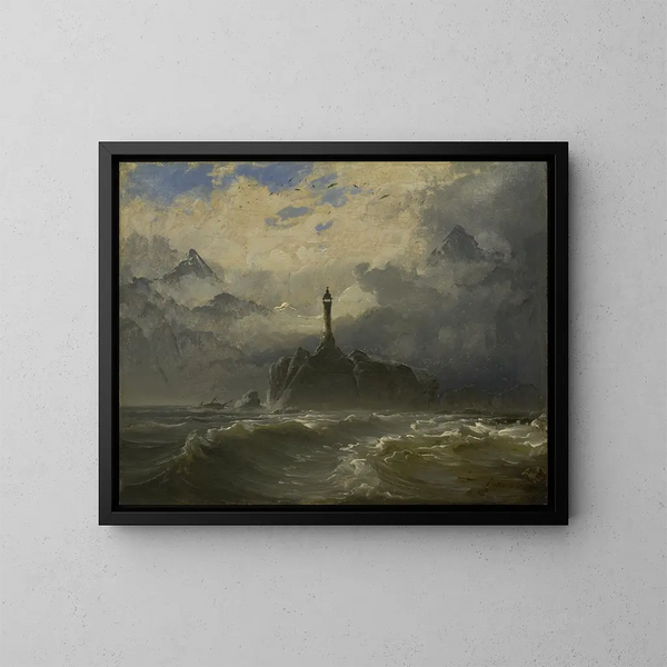 Marine-maleri - Peder Balke — indrammet kunstværk på væggen