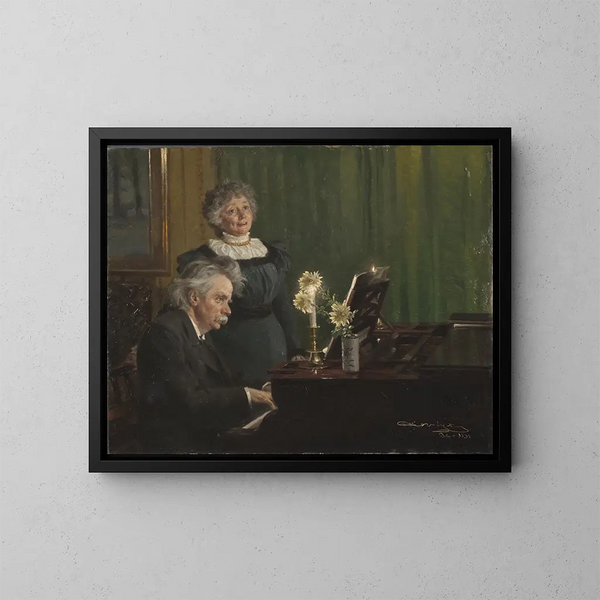 Edvard Grieg og Nina Grieg - Peder Severin Krøyer — indrammet kunstværk på væggen