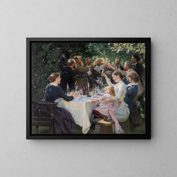 Hip Hip Hourra Kunsttryk, kunstnerfest i Skagen - Peder Severin Krøyer — indrammet kunstværk på væggen