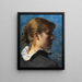 Portrait af en ung kvinde i profil - Peder Severin Krøyer — indrammet kunstværk på væggen