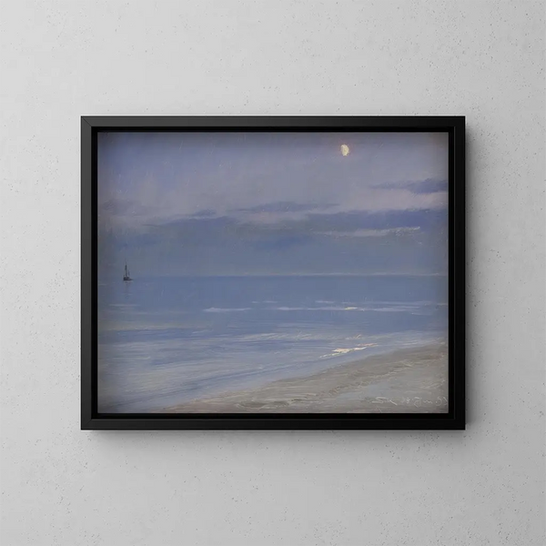 Skagen-stranden ved måneskin - Peder Severin Krøyer — indrammet kunstværk på væggen